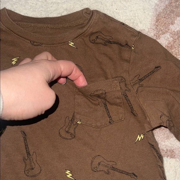 GAP Brown Long Sleeve Tee with Guitar Print - Picture 2 of 5